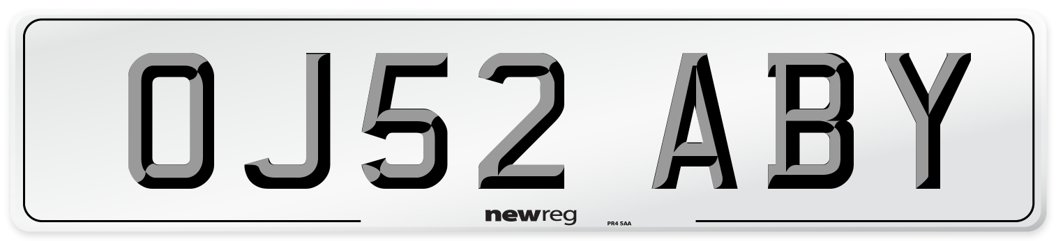 OJ52 ABY Number Plate from New Reg